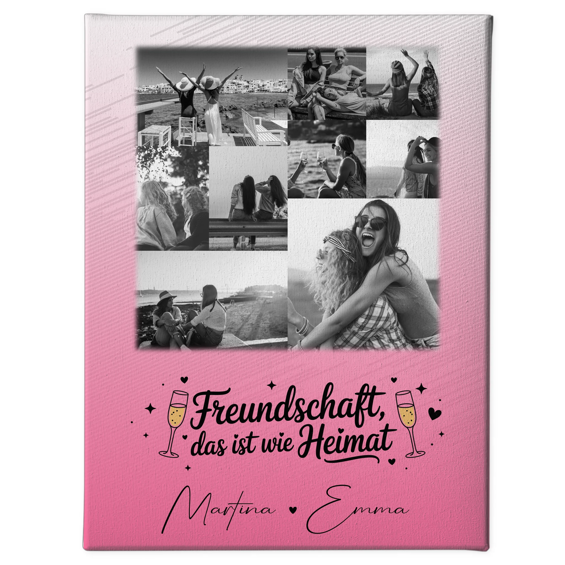 Leinwand Für Beste Freundin mit 9 Fotos Freundschaft ist Heimat personalisiertes Geschenk 1