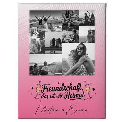 Leinwand Für Beste Freundin mit 9 Fotos Freundschaft ist Heimat personalisiertes Geschenk 1