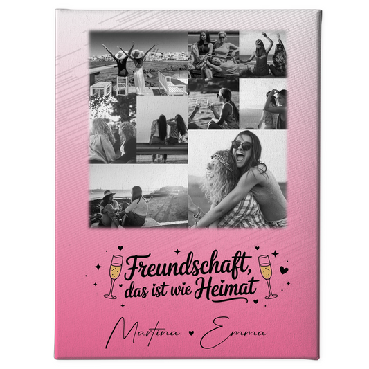 Leinwand Für Beste Freundin mit 9 Fotos Freundschaft ist Heimat personalisiertes Geschenk 1