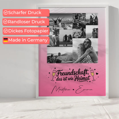 Freundinnen Bild Personalisiert mit 9 Fotos Freundschaft ist Heimat