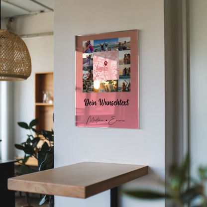 Personalisiertes Freundinnen Bild mit 10 Fotos Karte in der Mitte Wunschtext Geschenk