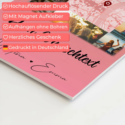 Fotoboard Beste Freundinnen mit 10 Fotos Karte in der Mitte Wunschtext personalisiertes Geschenk 4