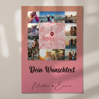 Fotoboard Beste Freundinnen mit 10 Fotos Karte in der Mitte Wunschtext personalisiertes Geschenk 7