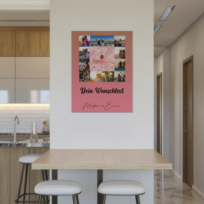 Fotoboard Beste Freundinnen mit 10 Fotos Karte in der Mitte Wunschtext personalisiertes Geschenk