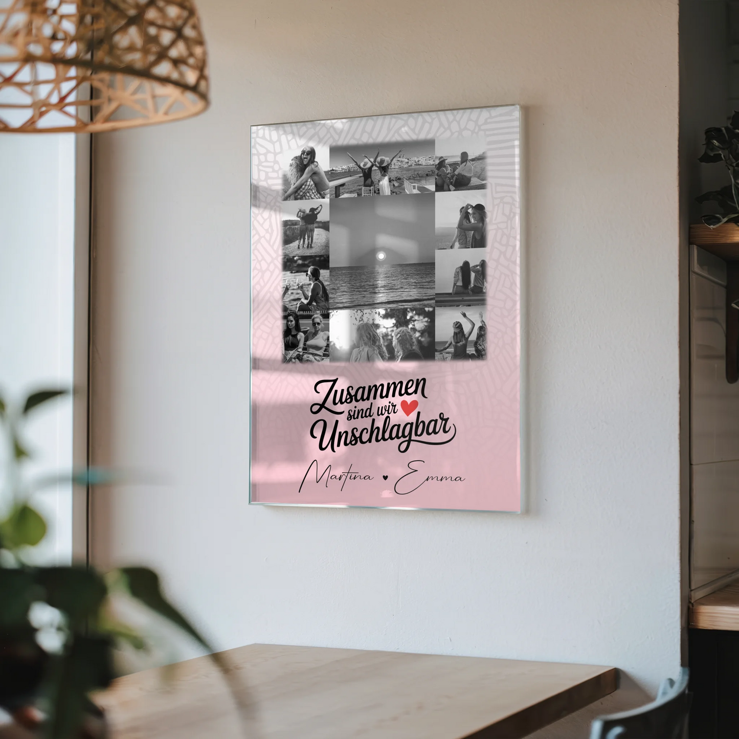 Beste Freundin Geschenk mit 11 Fotos Unschlagbar personalisiertes Poster Leinwand Tasse