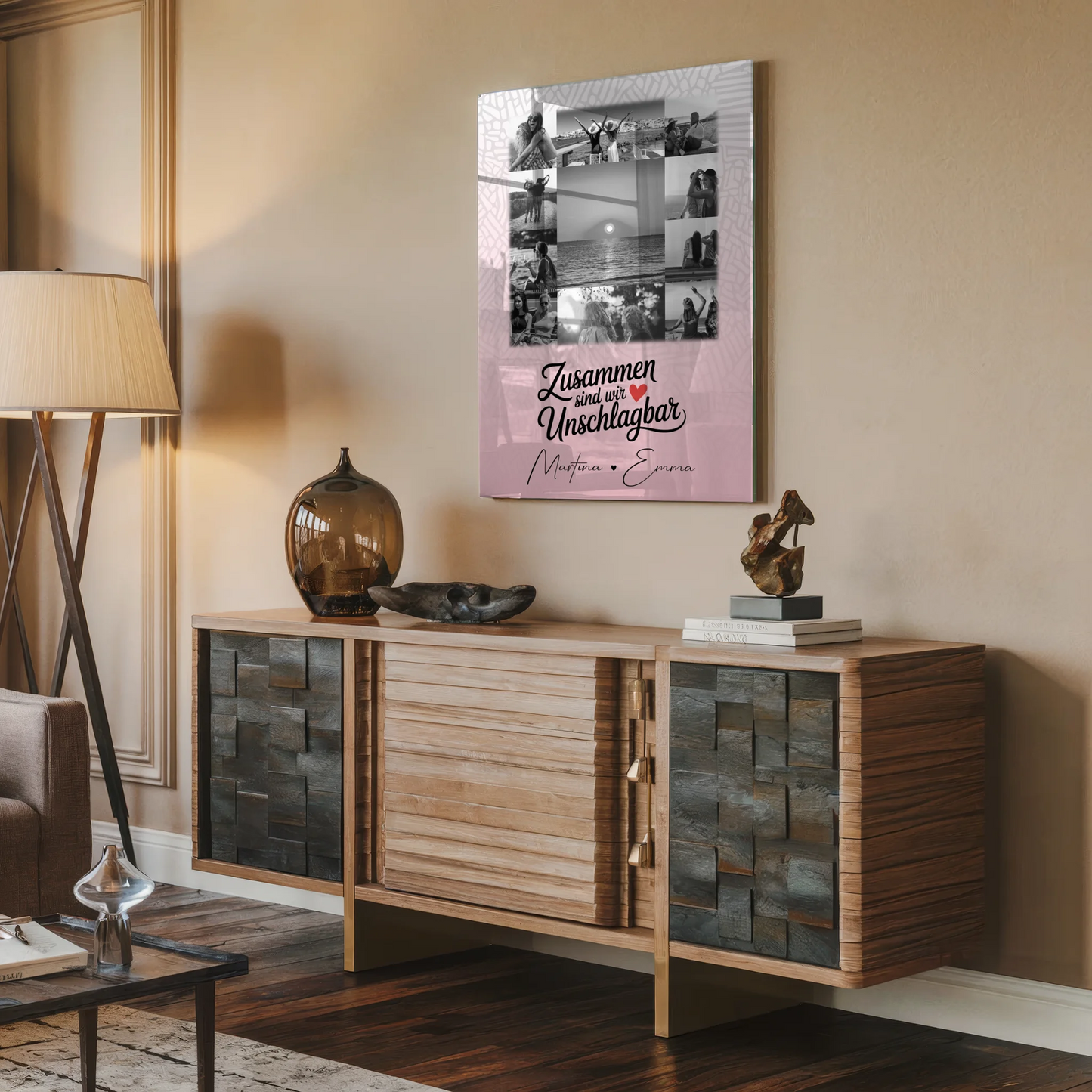 Beste Freundin Geschenk mit 11 Fotos Unschlagbar personalisiertes Poster Leinwand Tasse