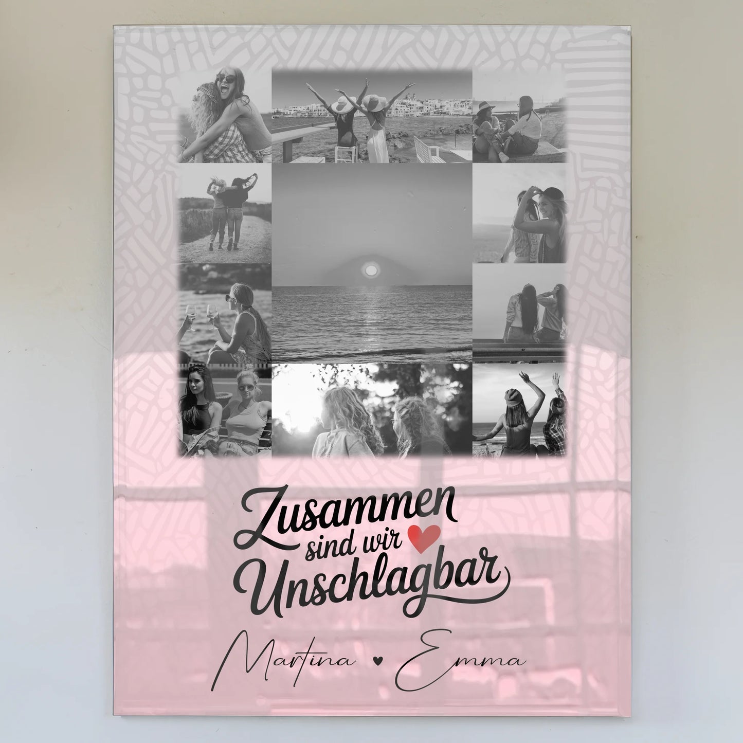 Beste Freundin Geschenk mit 11 Fotos Unschlagbar personalisiertes Poster Leinwand Tasse