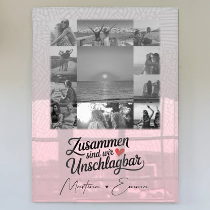 Beste Freundin Geschenk mit 11 Fotos Unschlagbar personalisiertes Poster Leinwand Tasse