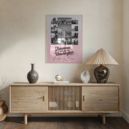 Beste Freundin Geschenk mit 11 Fotos Unschlagbar personalisiertes Poster Leinwand Tasse