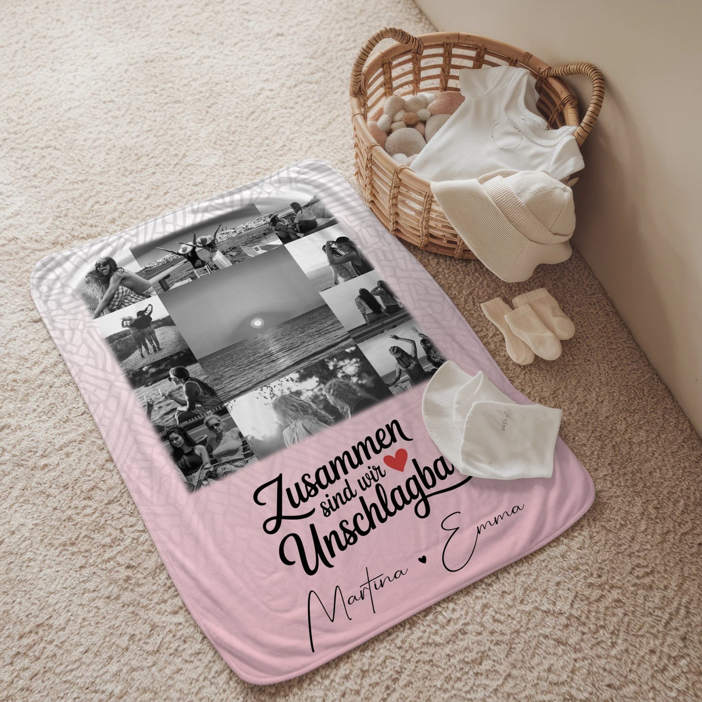 Personalisierte Namensdecke mit 11 Fotos Unschlagbar Perfektes Geschenk für Jeden Anlass 2