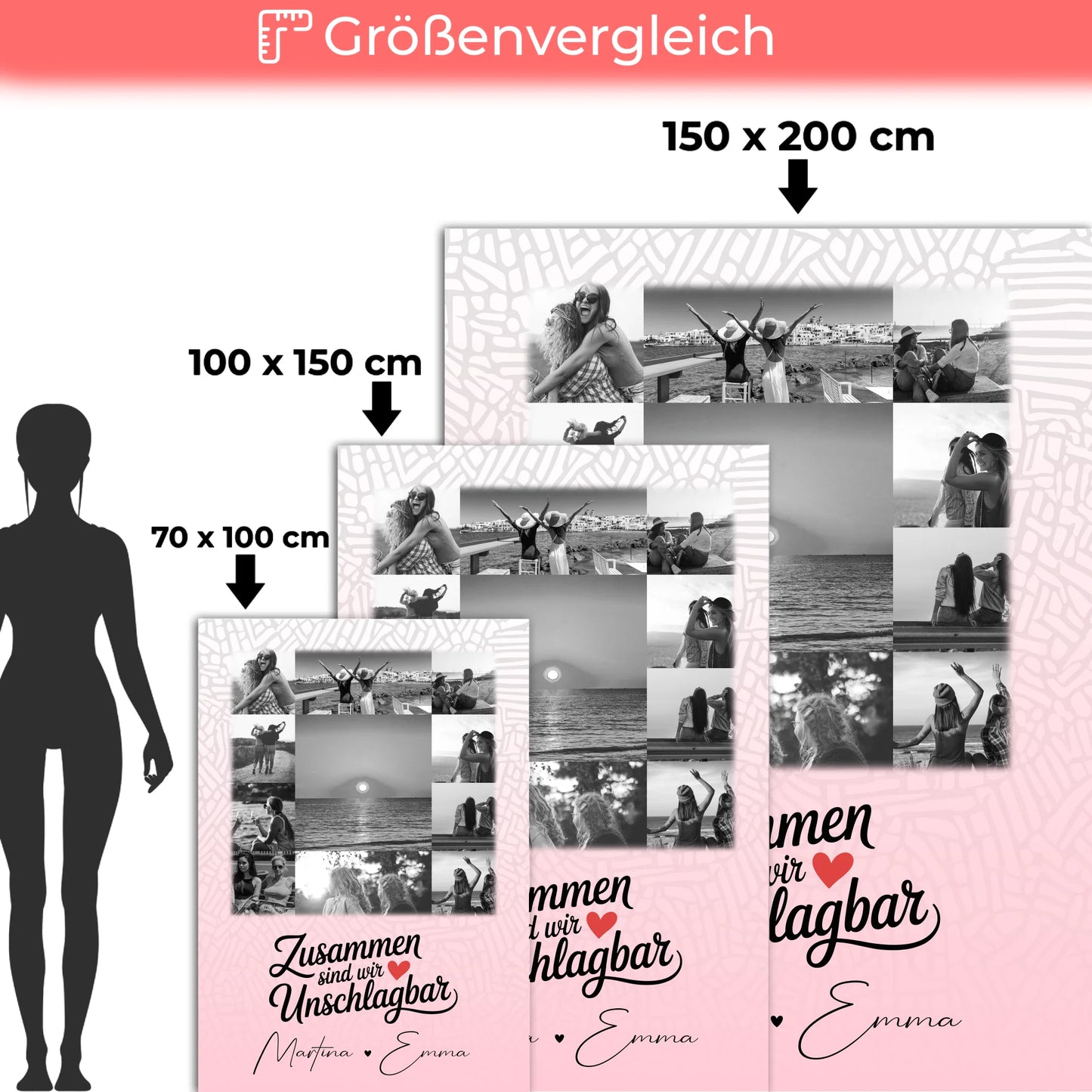 Personalisierte Namensdecke mit 11 Fotos Unschlagbar Perfektes Geschenk für Jeden Anlass 5