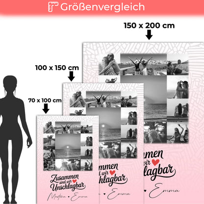Personalisierte Namensdecke mit 11 Fotos Unschlagbar Perfektes Geschenk für Jeden Anlass 5