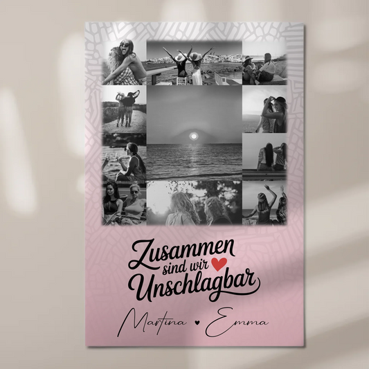 Freundinnen Bild Personalisiert Fotoboard mit 11 Fotos Unschlagbar Geschenkidee 1