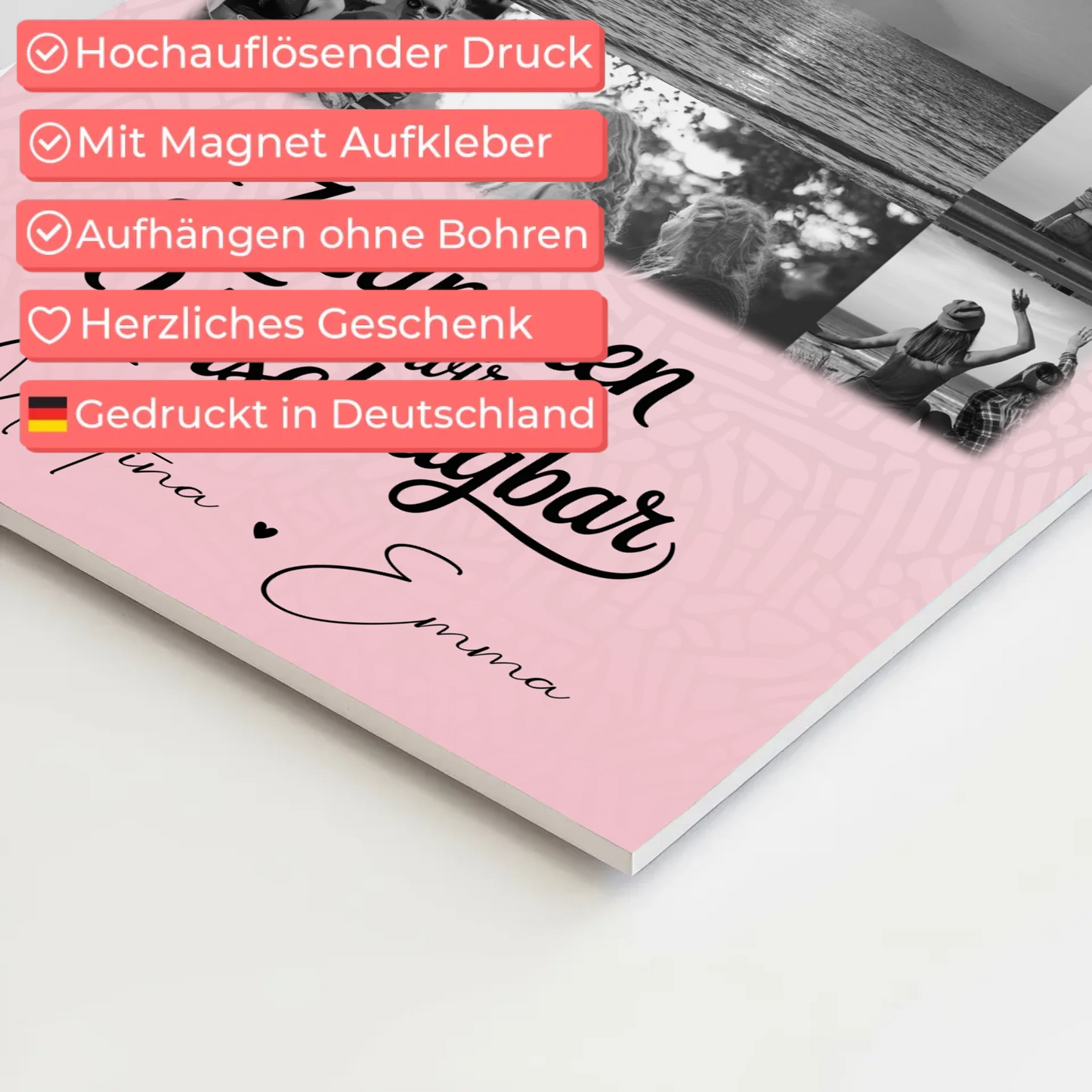 Freundinnen Bild Personalisiert Fotoboard mit 11 Fotos Unschlagbar Geschenkidee