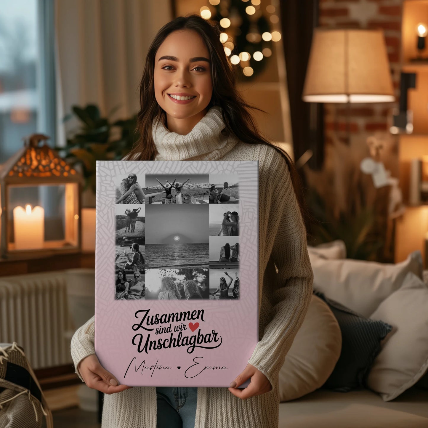 Personalisierte Leinwand für beste Freundinnen mit 11 Fotos Unschlagbar Geschenkidee 2