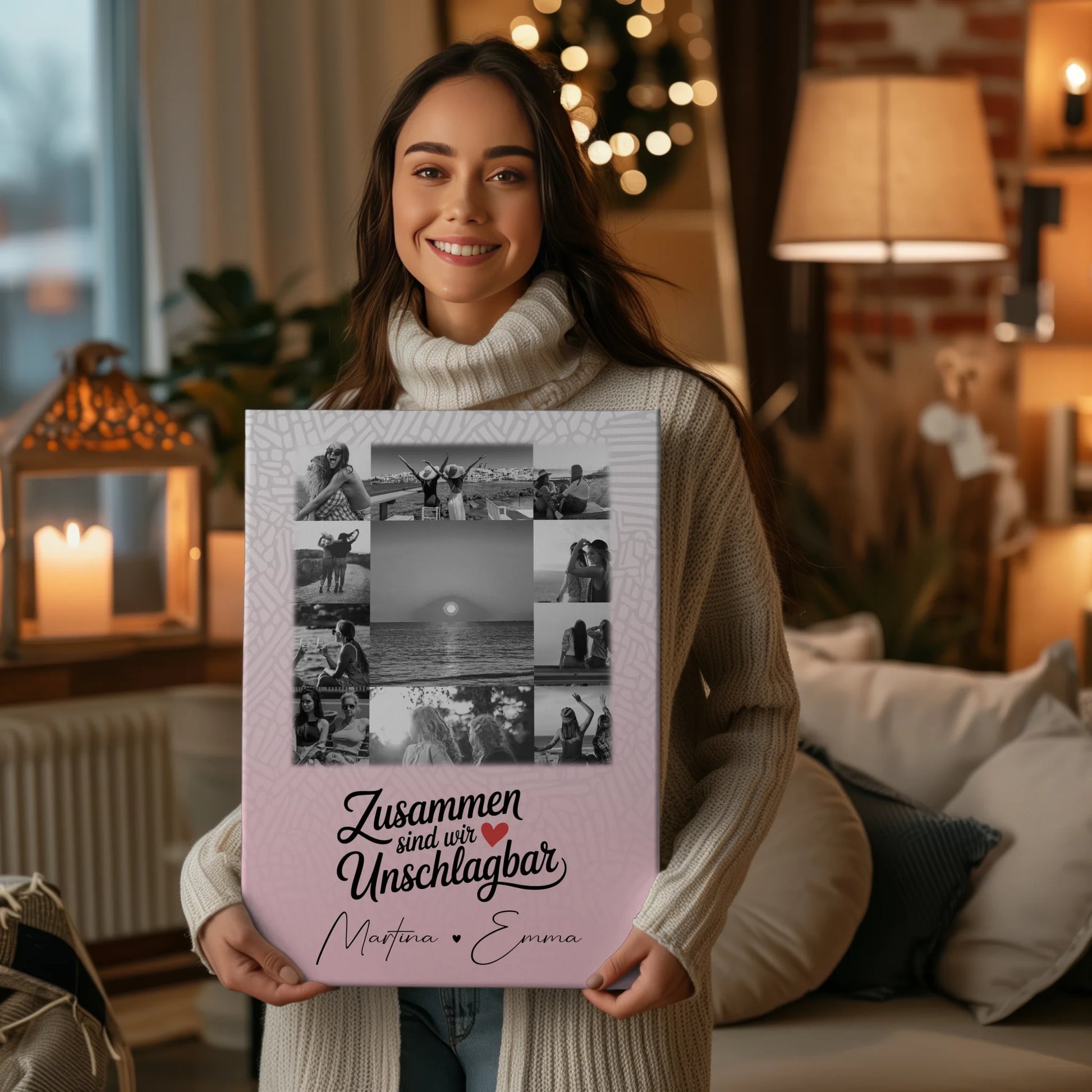 Personalisierte Leinwand für beste Freundinnen mit 11 Fotos Unschlagbar Geschenkidee 2