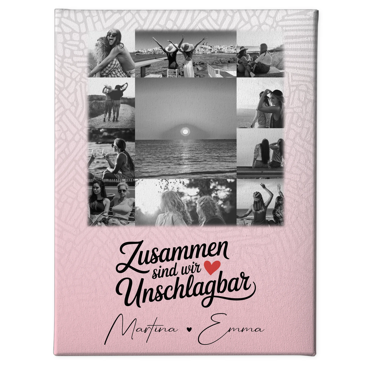 Personalisierte Leinwand für beste Freundinnen mit 11 Fotos Unschlagbar Geschenkidee 1