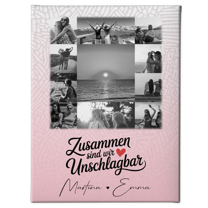 Personalisierte Leinwand für beste Freundinnen mit 11 Fotos Unschlagbar Geschenkidee 1