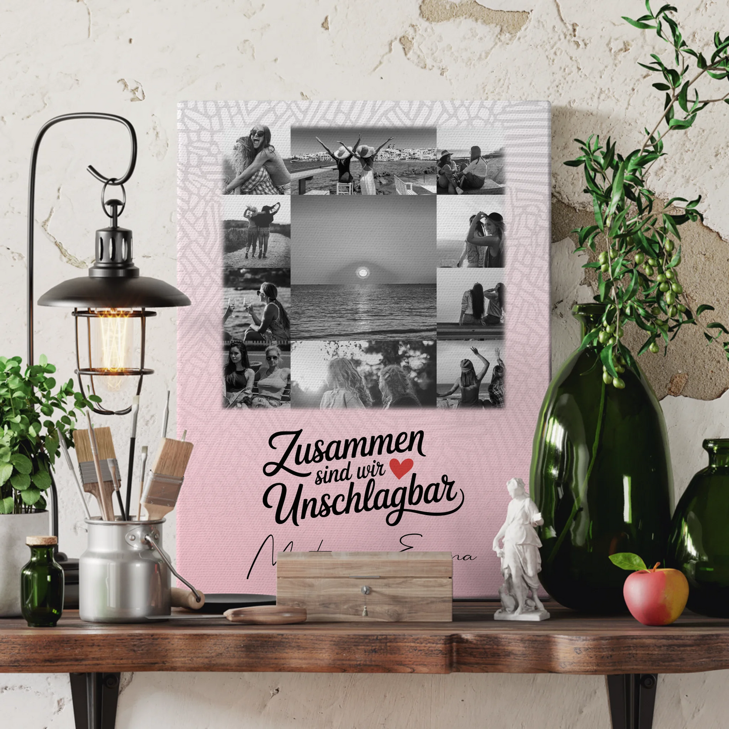 Personalisierte Leinwand für beste Freundinnen mit 11 Fotos Unschlagbar Geschenkidee 3