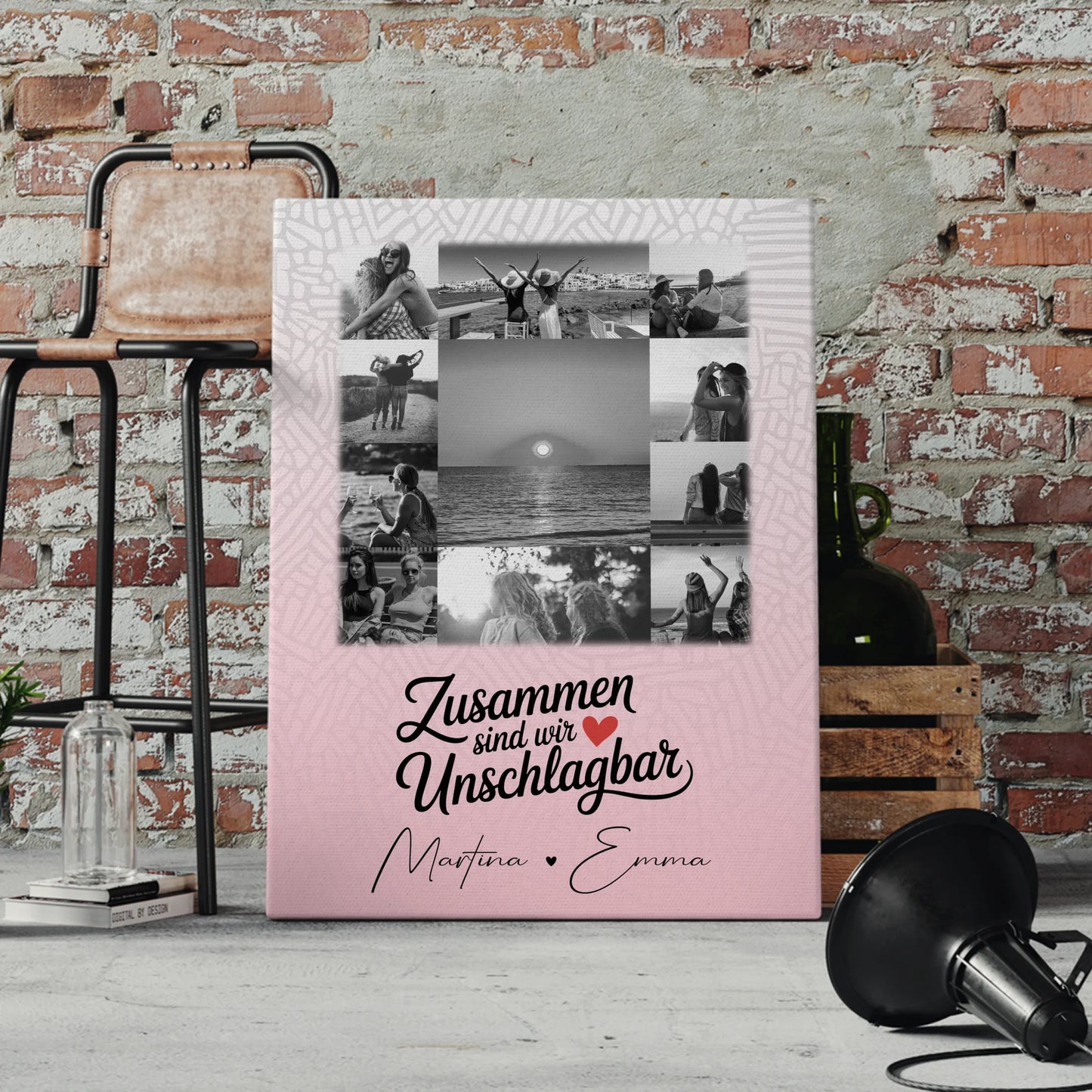 Personalisierte Leinwand für beste Freundinnen mit 11 Fotos Unschlagbar Geschenkidee 4