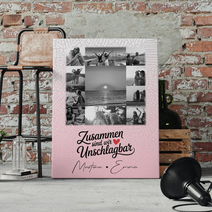 Personalisierte Leinwand für beste Freundinnen mit 11 Fotos Unschlagbar Geschenkidee 4