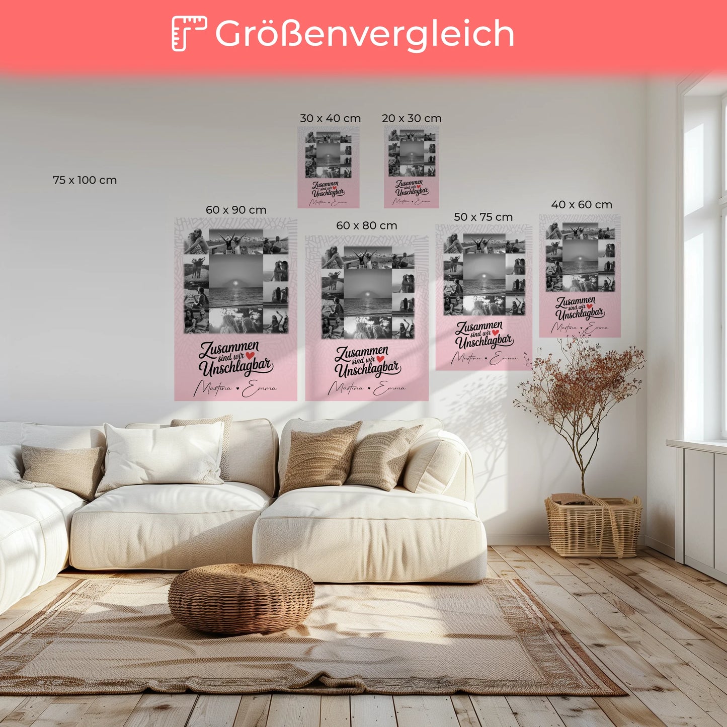 Personalisierte Leinwand für beste Freundinnen mit 11 Fotos Unschlagbar Geschenkidee 6