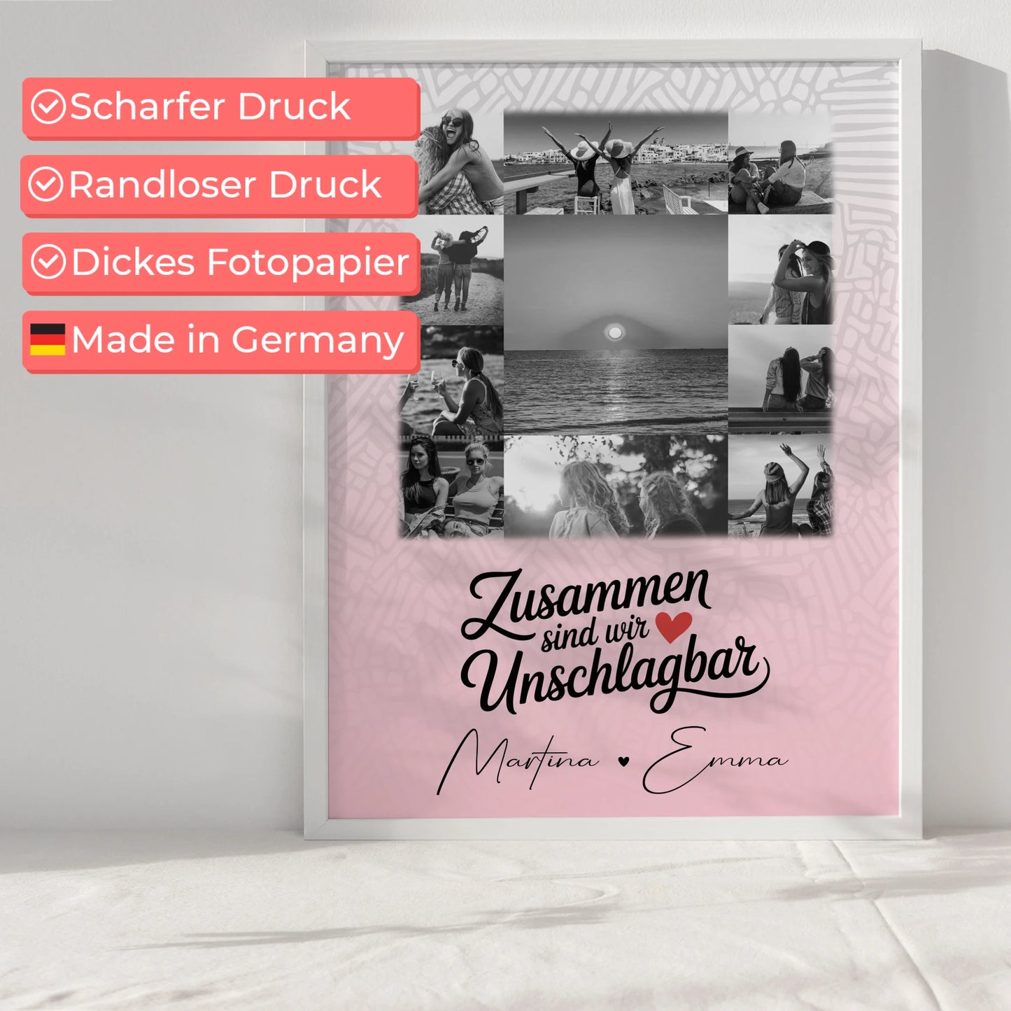 Fotogeschenk beste Freundin mit 11 Fotos als Collage Unschlagbar und sehr persönlich