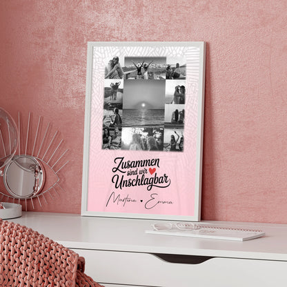 Fotogeschenk beste Freundin mit 11 Fotos als Collage Unschlagbar und sehr persönlich