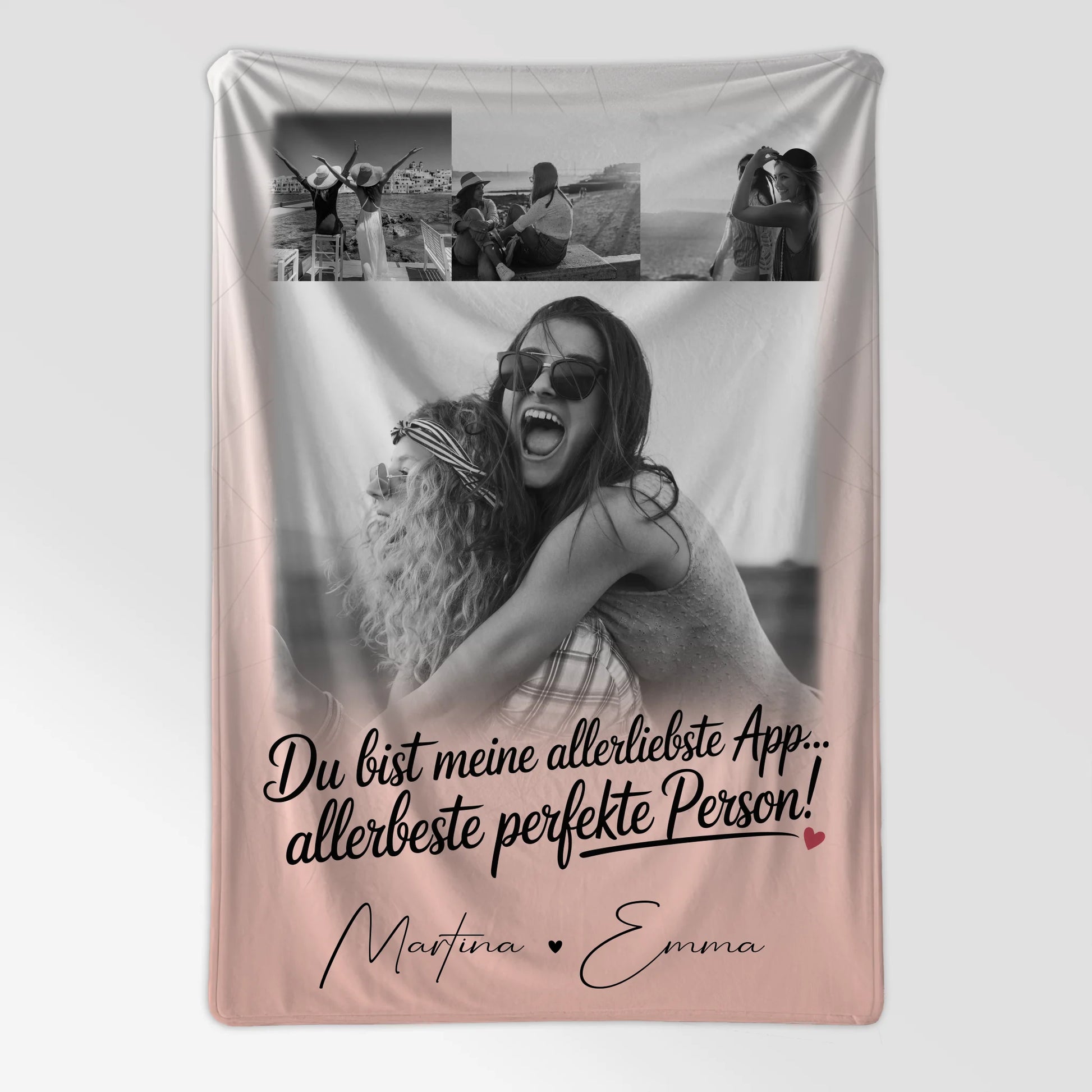 Personalisierte Decke Freundin mit 4 Fotos Allerbeste Perfekte Person Geschenk 7