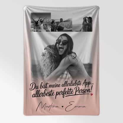 Personalisierte Decke Freundin mit 4 Fotos Allerbeste Perfekte Person Geschenk 7