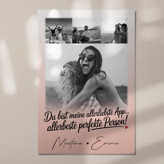 Freundinnen Bild Personalisiert mit 4 Fotos AllerBeste Perfekte Person Geschenk 1