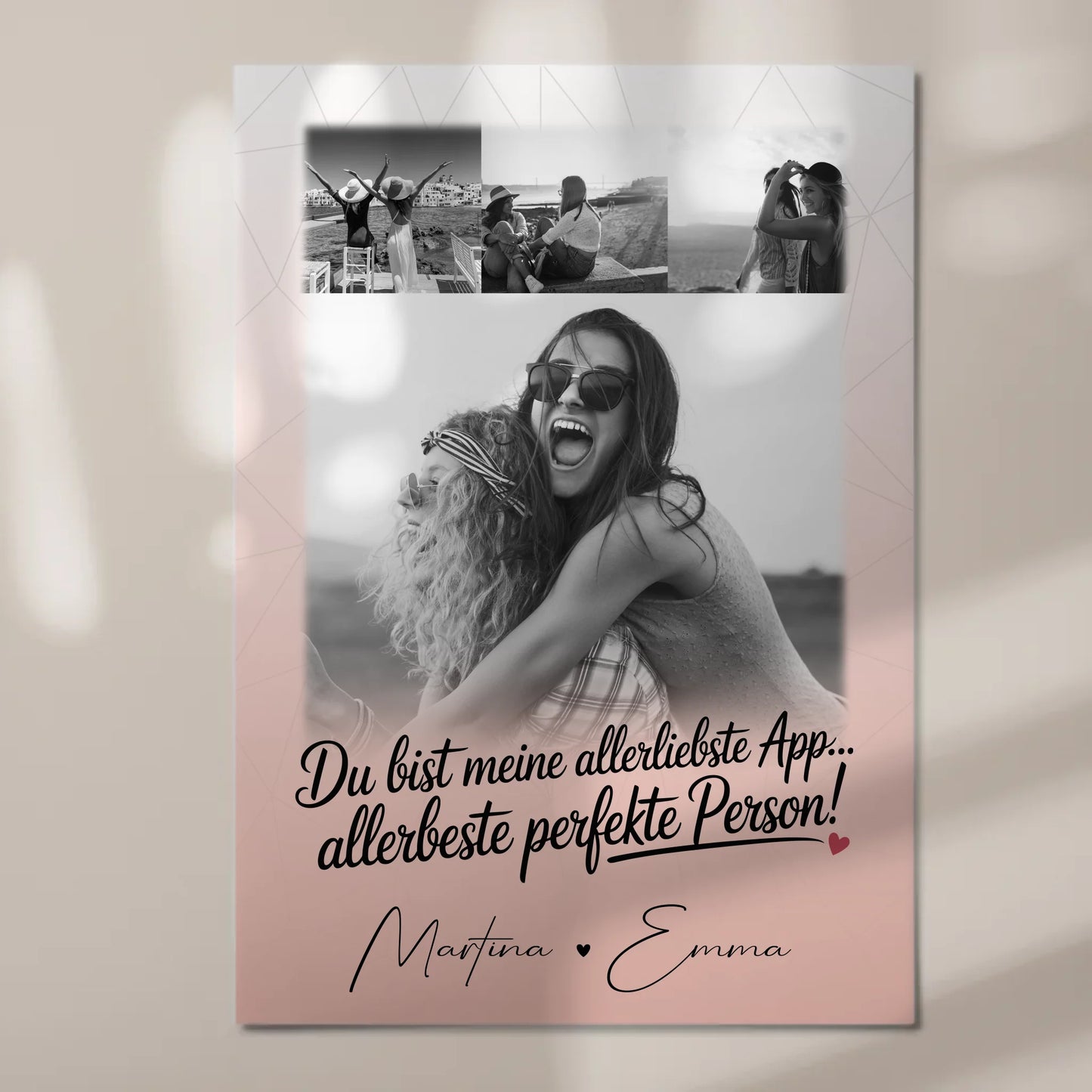 Freundinnen Bild Personalisiert mit 4 Fotos AllerBeste Perfekte Person Geschenk 7
