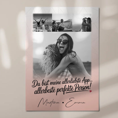 Freundinnen Bild Personalisiert mit 4 Fotos AllerBeste Perfekte Person Geschenk 7