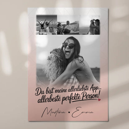 Freundinnen Bild Personalisiert mit 4 Fotos AllerBeste Perfekte Person Geschenk