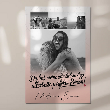 Freundinnen Bild Personalisiert mit 4 Fotos AllerBeste Perfekte Person Geschenk