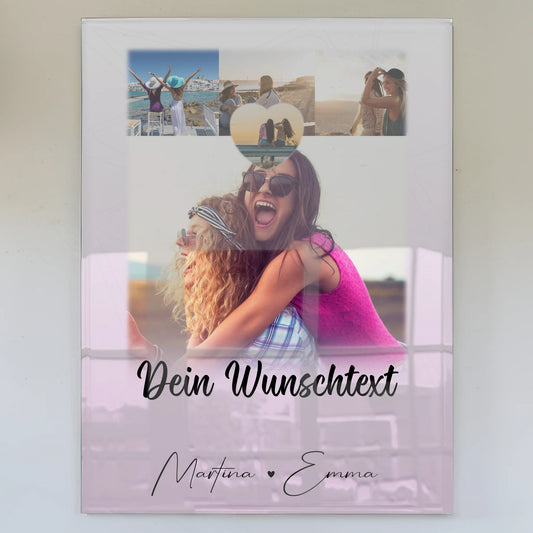 Beste Freundin Geschenk mit 4 Fotos 1 Herz Wunschtext Lieblingsgeschichte