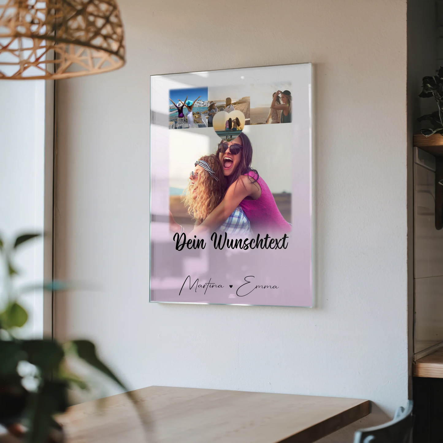 Beste Freundin Geschenk mit 4 Fotos 1 Herz Wunschtext Lieblingsgeschichte