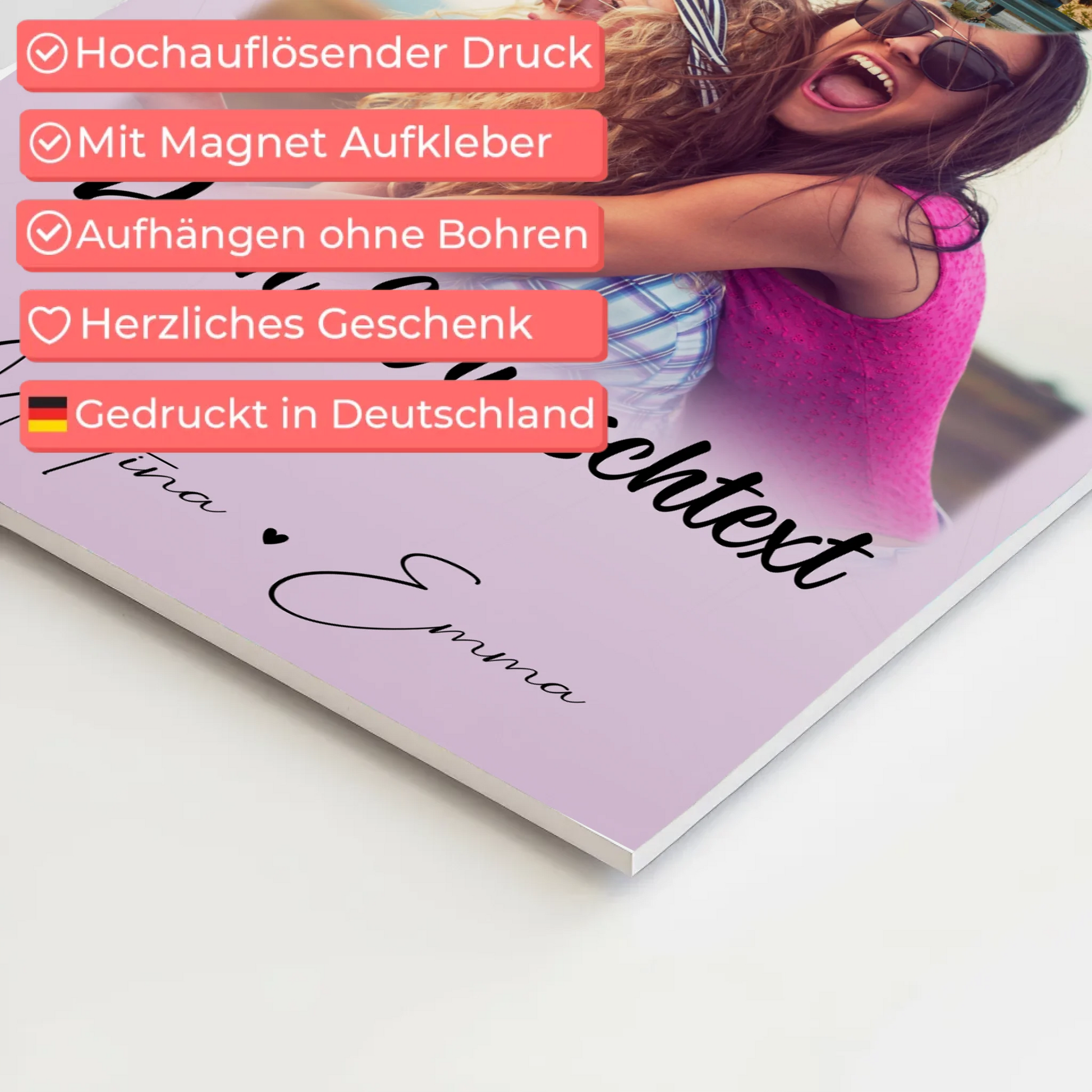 Fotoboard Beste Freundinnen mit 4 Fotos 1 Herz Wunschtext Lieblingsgeschichte 4