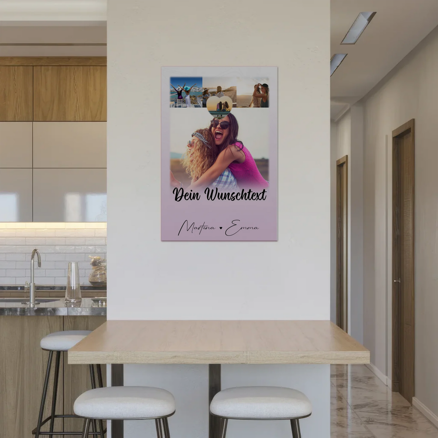 Fotoboard Beste Freundinnen mit 4 Fotos 1 Herz Wunschtext Lieblingsgeschichte