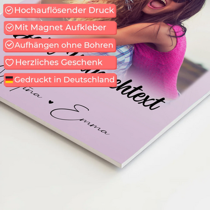 Fotoboard Beste Freundinnen mit 4 Fotos 1 Herz Wunschtext Lieblingsgeschichte