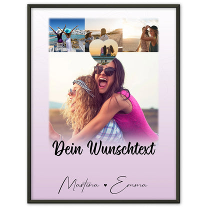 Fotogeschenk beste Freundin Lieblingsgeschichte 4 Fotos Herz Text