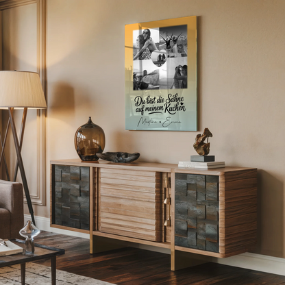 Beste Freundin Geschenk mit 4 Fotos und Herz Foto Du bist die Sahne personalisiertes Geschenk