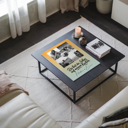 Beste Freundinnen Fotoboard mit 4 Fotos und 1 Herz Foto Du bist die Sahne personalisiertes Geschenk