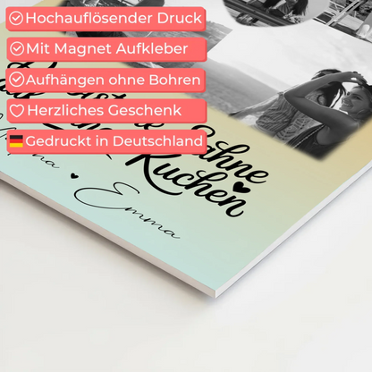 Beste Freundinnen Fotoboard mit 4 Fotos und 1 Herz Foto Du bist die Sahne personalisiertes Geschenk