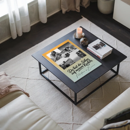 Beste Freundinnen Fotoboard mit 4 Fotos und 1 Herz Foto Du bist die Sahne personalisiertes Geschenk