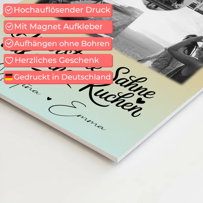 Beste Freundinnen Fotoboard mit 4 Fotos und 1 Herz Foto Du bist die Sahne personalisiertes Geschenk