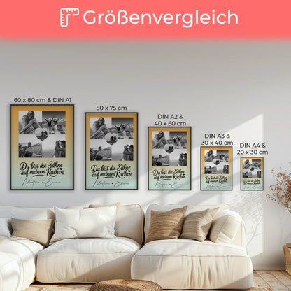 Poster beste Freundinnen Du bist die Sahne mit 4 Fotos und 1 Herz Foto als Geschenk