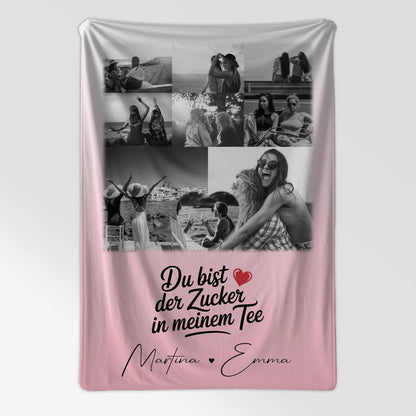 Personalisierte Decke Mit Namen 8 Fotos und 1 Herz Foto Du bist Zucker Geschenkidee 7
