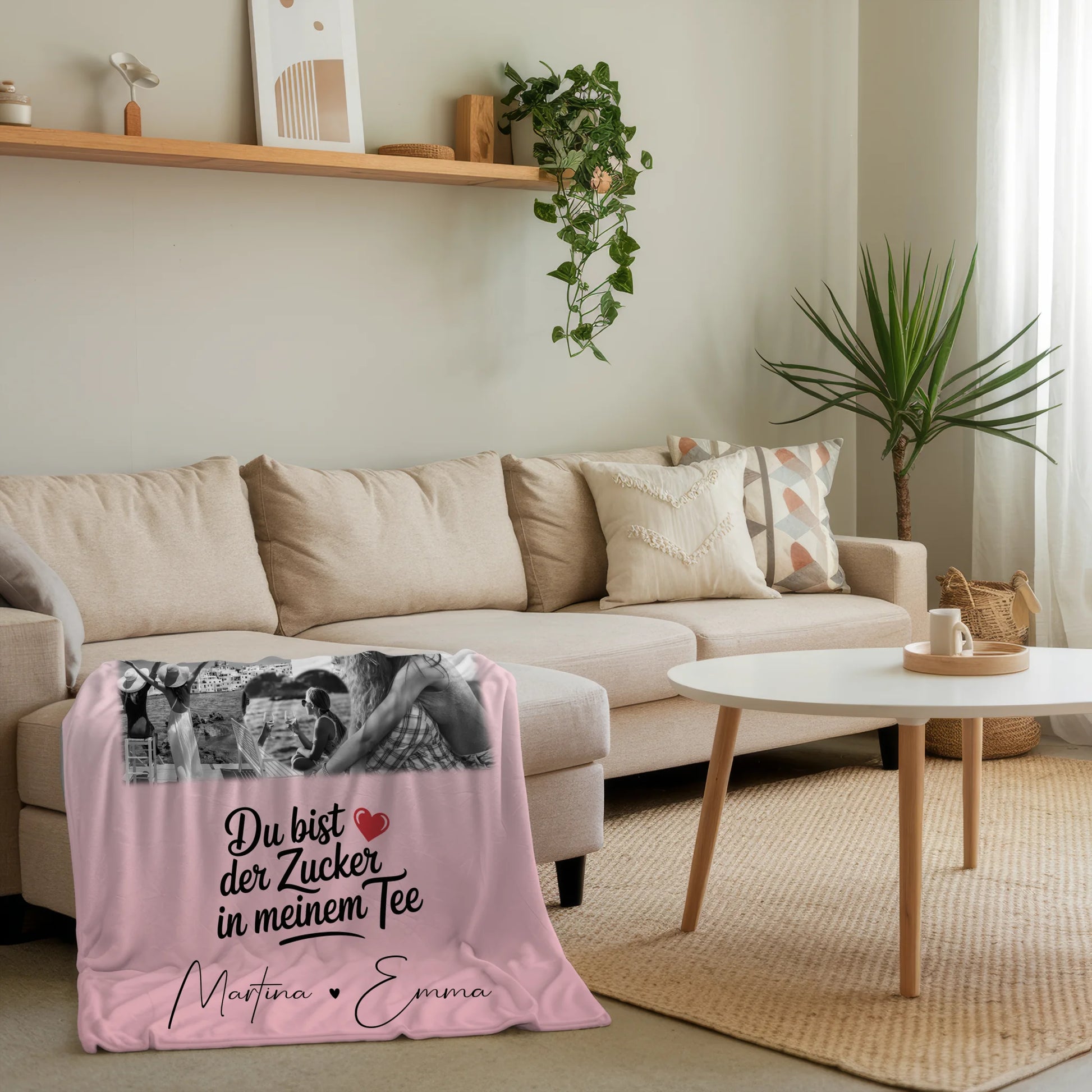Personalisierte Decke Mit Namen 8 Fotos und 1 Herz Foto Du bist Zucker Geschenkidee 4
