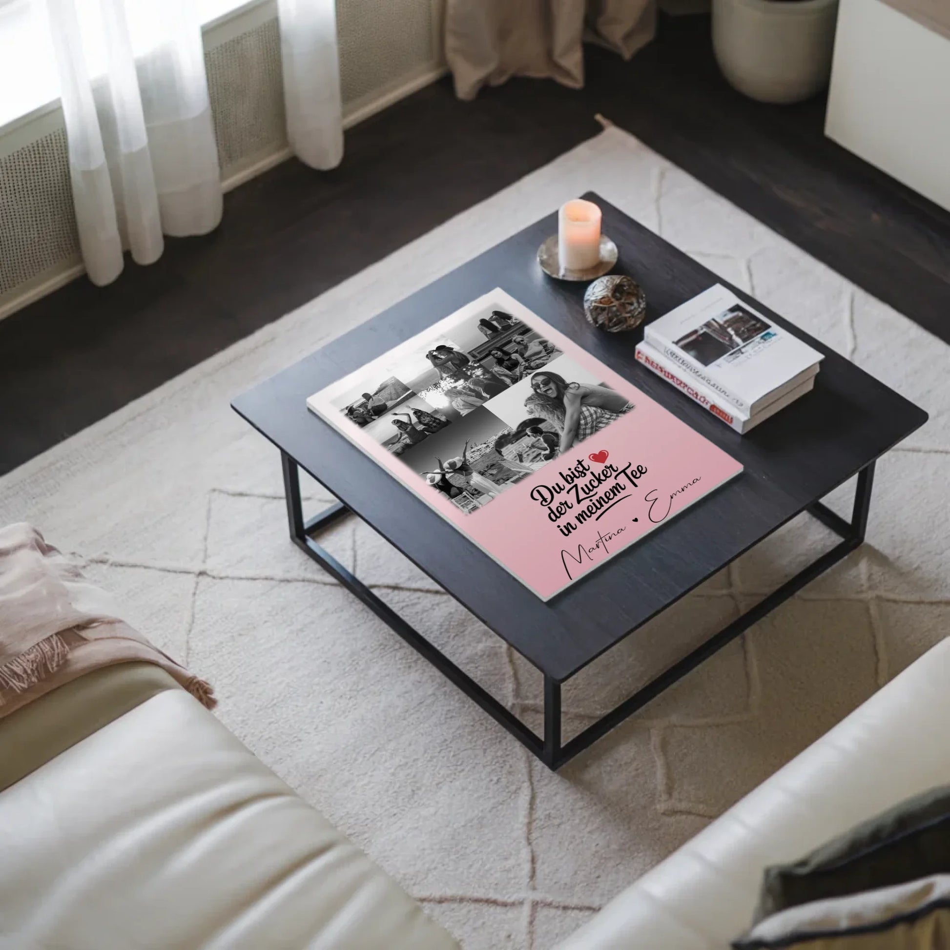 Personalisiertes Beste Freundinnen Fotoboard mit 8 Fotos und 1 Herz Foto Du bist Zucker 3